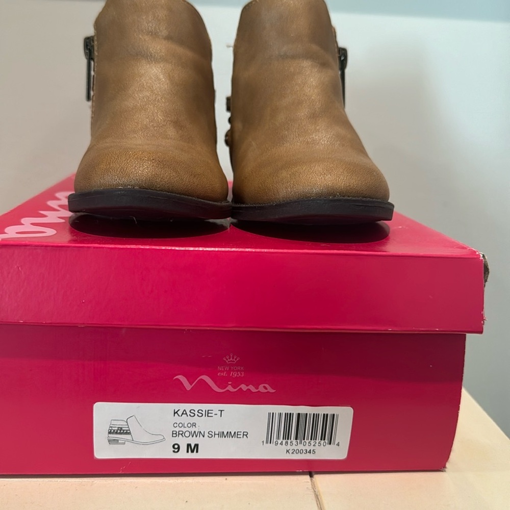 Nina Shimmer brown toddler ankle boot